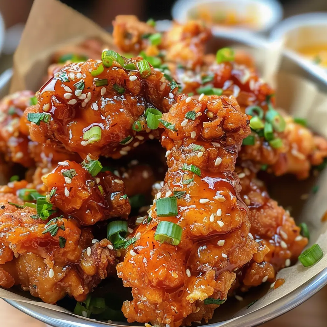 Bang Bang Chicken served with fresh veggies and a creamy sauce.