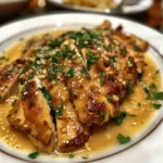 Juicy chicken in a rich garlic sauce served over steamed rice.