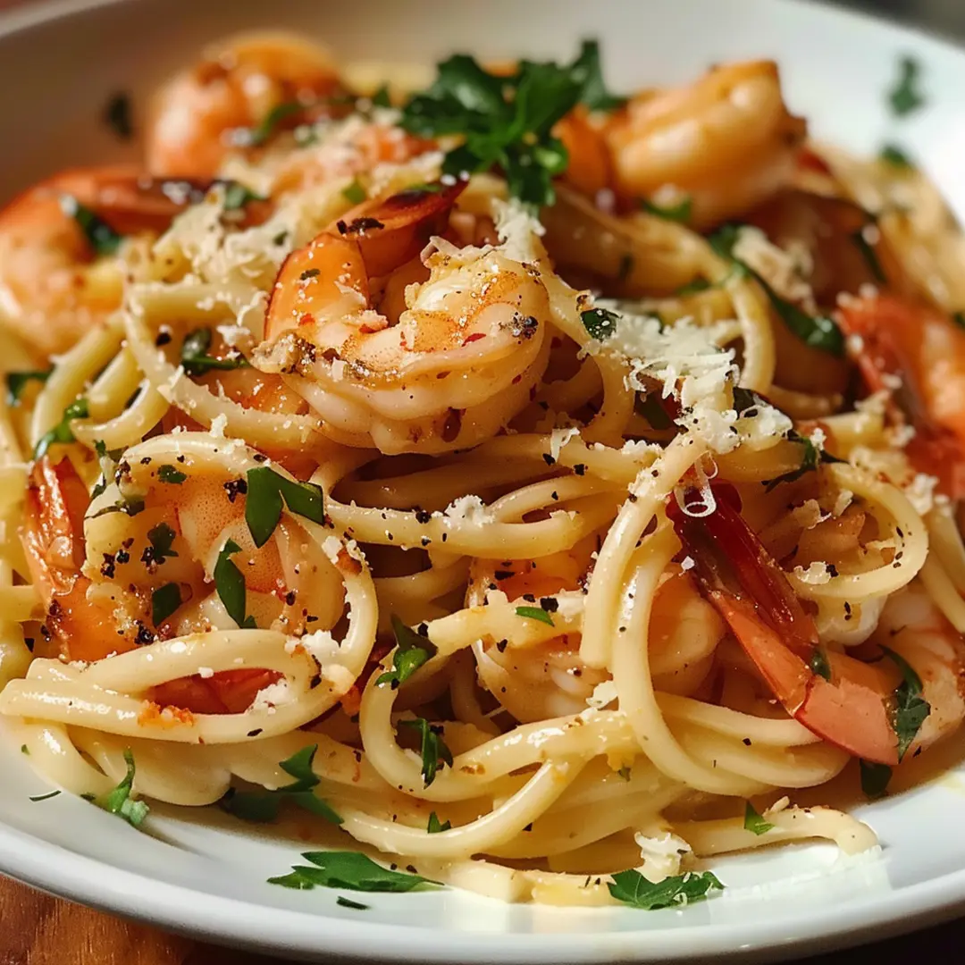 Creamy Marry Me Shrimp Pasta with plump shrimp, sun-dried tomatoes, and Parmesan in a rich garlic sauce.