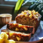 Freshly baked Coconut Pineapple Banana Bread with a golden crust and tropical flavors.