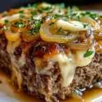 Golden French Onion Meatloaf cream puffs filled with caramelized onions and melted cheese.