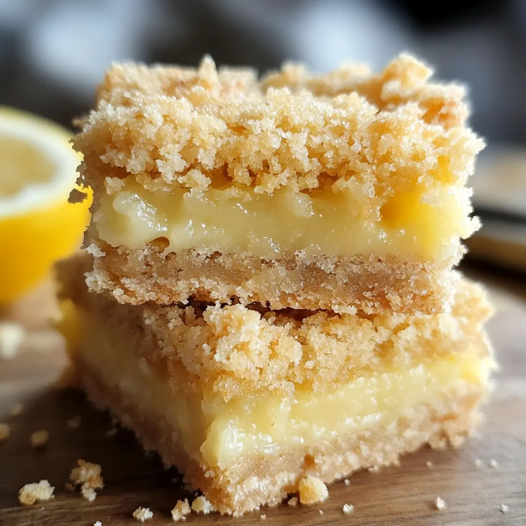 Lemon Crumb Bars with golden crumb topping and vibrant lemon filling