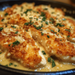 Longhorn Steakhouse Parmesan Crusted Chicken Recipe served with creamy ranch and herbs.