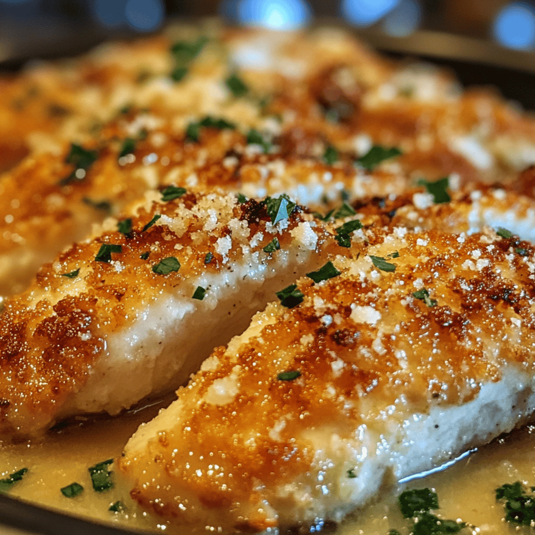 Crispy Parmesan crusted chicken breast inspired by Longhorn Steakhouse's famous recipe.