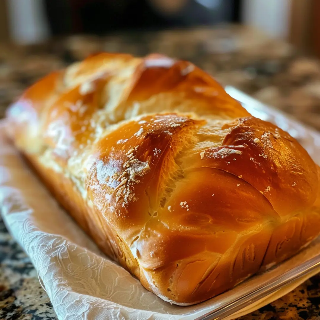 Golden-brown crusted bread made using an easy homemade bread recipe.